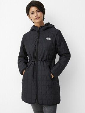 The North Face Black Hooded Mid-Length Puffer Coat